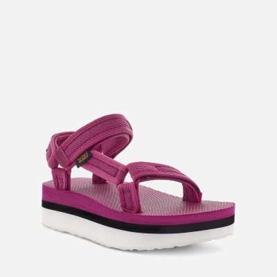 Teva Flatform Universal Mesh Print - Women's Teva Sandals - Rose | India (IBFG38479)